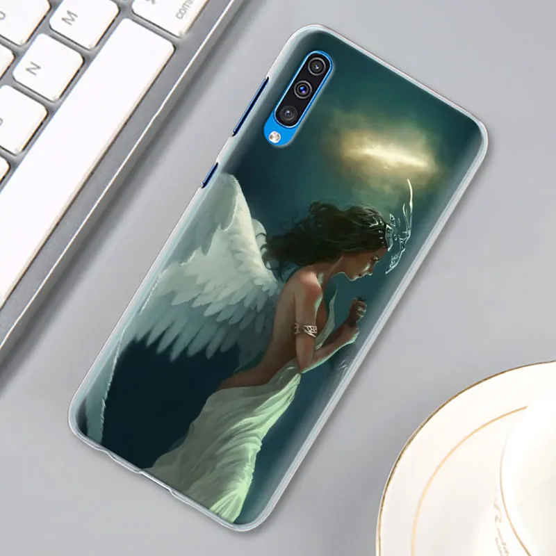 Крыло ангела для девочек чехол КРЫШКА ДЛЯ samsung Galaxy A30 A40 A50 A70 A6 A8 плюс A7 A9 M30 чехол для телефона Coque