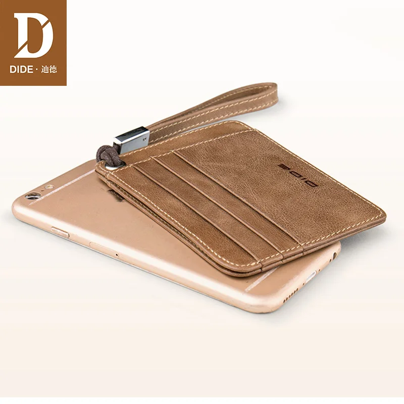 Миниатюрный кошелек DIDE из натуральной кожи для мужчин и женщин маленький
