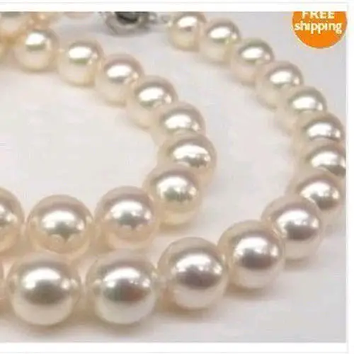 

noble women gift Jewelry Clasp 17-17.5inch Natural AAA 10-11mm WHITE south sea AKOYA PEARL NECKLACE