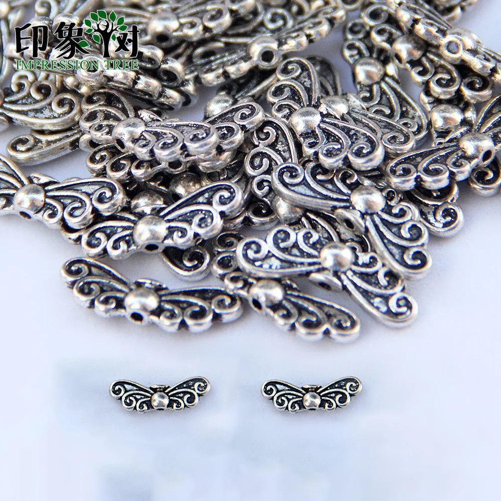 

10Pcs/Lot 8*22mm Retro Alloy Ancient Silver Butterfly Pendant Charms Beads For Jewelry Making Bracelets Accessories Handmade 924
