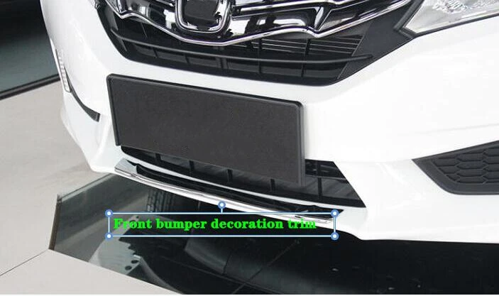 

Higher star ABS chrome 1pcs front bumper decoration trim+1pcs rear bumper protection trim For Honda City 2015-2017
