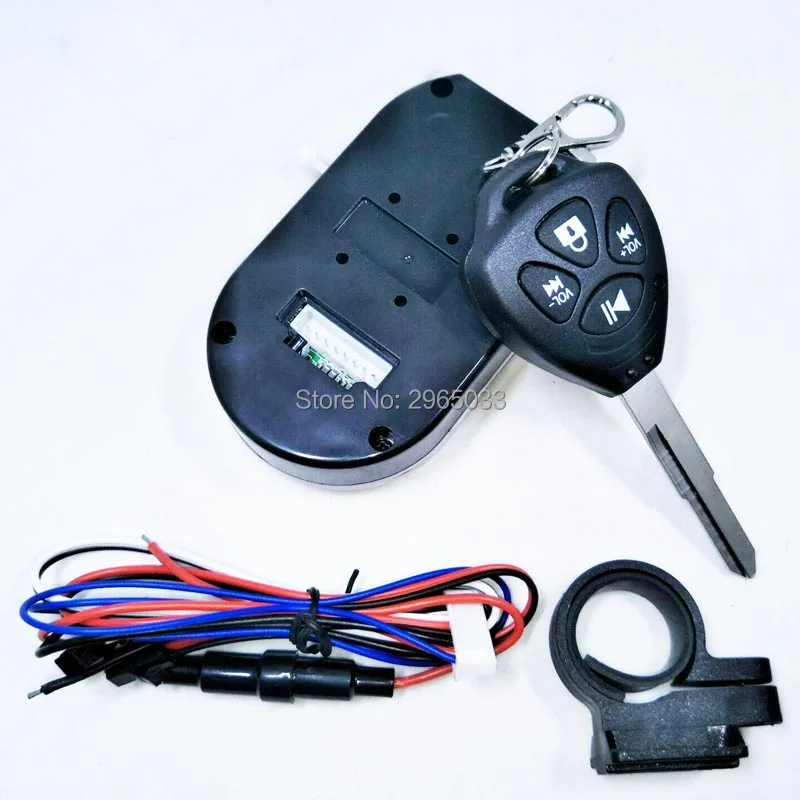 Мотоцикл Беспроводной дистанционного сигнализация Динамик USB MP3 AUX TF карты FM