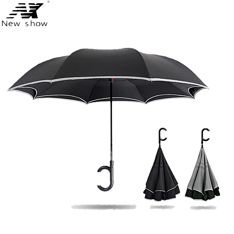 NX креативный Полуавтоматический зонт заднего вида с двойной свободной ручкой