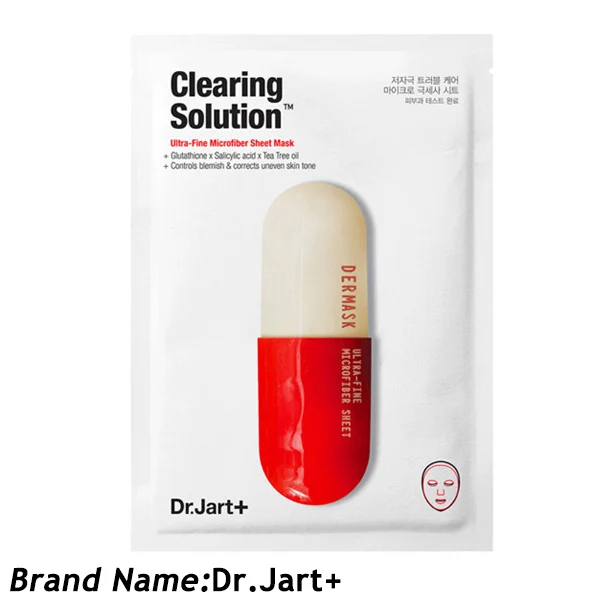 Clearing Solution Dr. Jart+ Dermask Водоструйная успокаивающая маска для лица с раствором Hyaluronic Acid маска для лица увлажняющая черная маска с пузырьками - Цвет: Clearing Solution