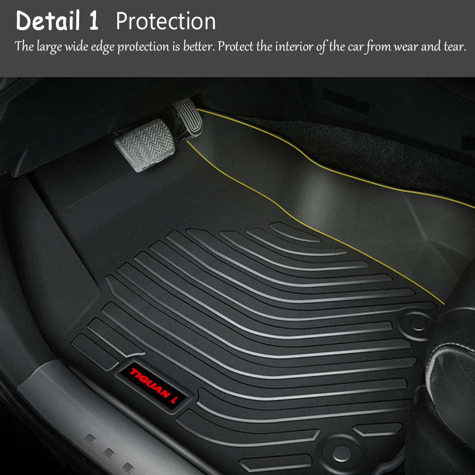 Atreus 1 комплект TPE автомобильный коврик для ног для Volkswagen Tiguan 2010 2011 2012 2013 водонепроницаемые аксессуары для ковров