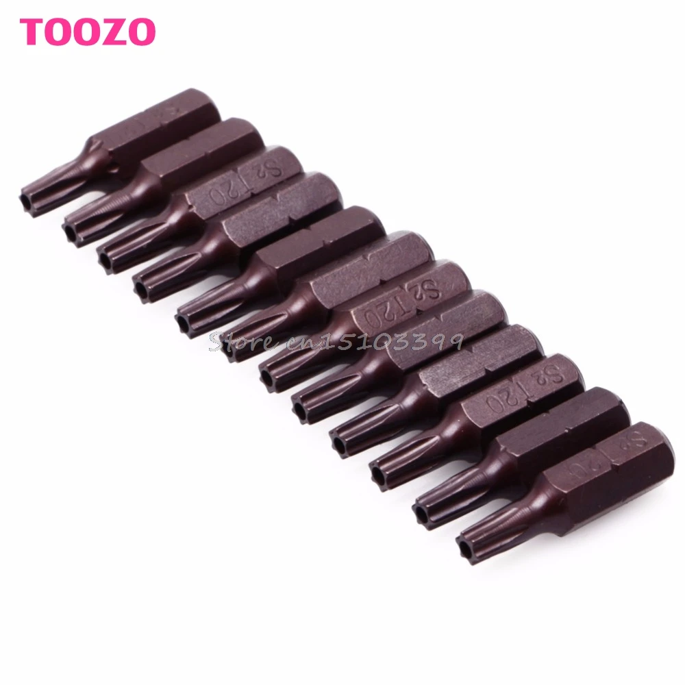 12Pcs 25mm 1/4" Hex Shank Magnetic T20 Torx Security Screwdriver Bits With Hole G08 Whosale&DropShip | Инструменты