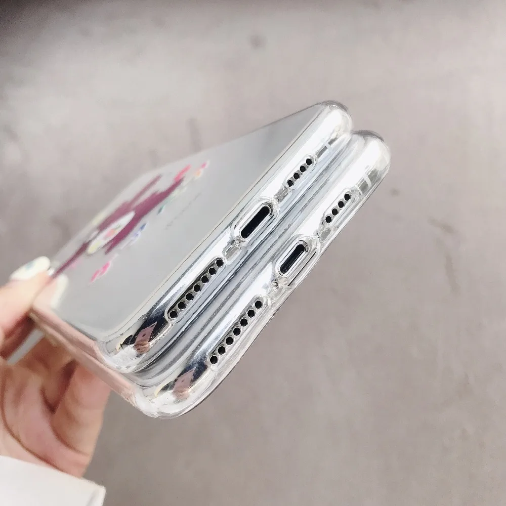 Милый мультфильм медведь телефон мягкий прозрачный чехол для iPhone 6 6s плюс X XR Xs Max 7