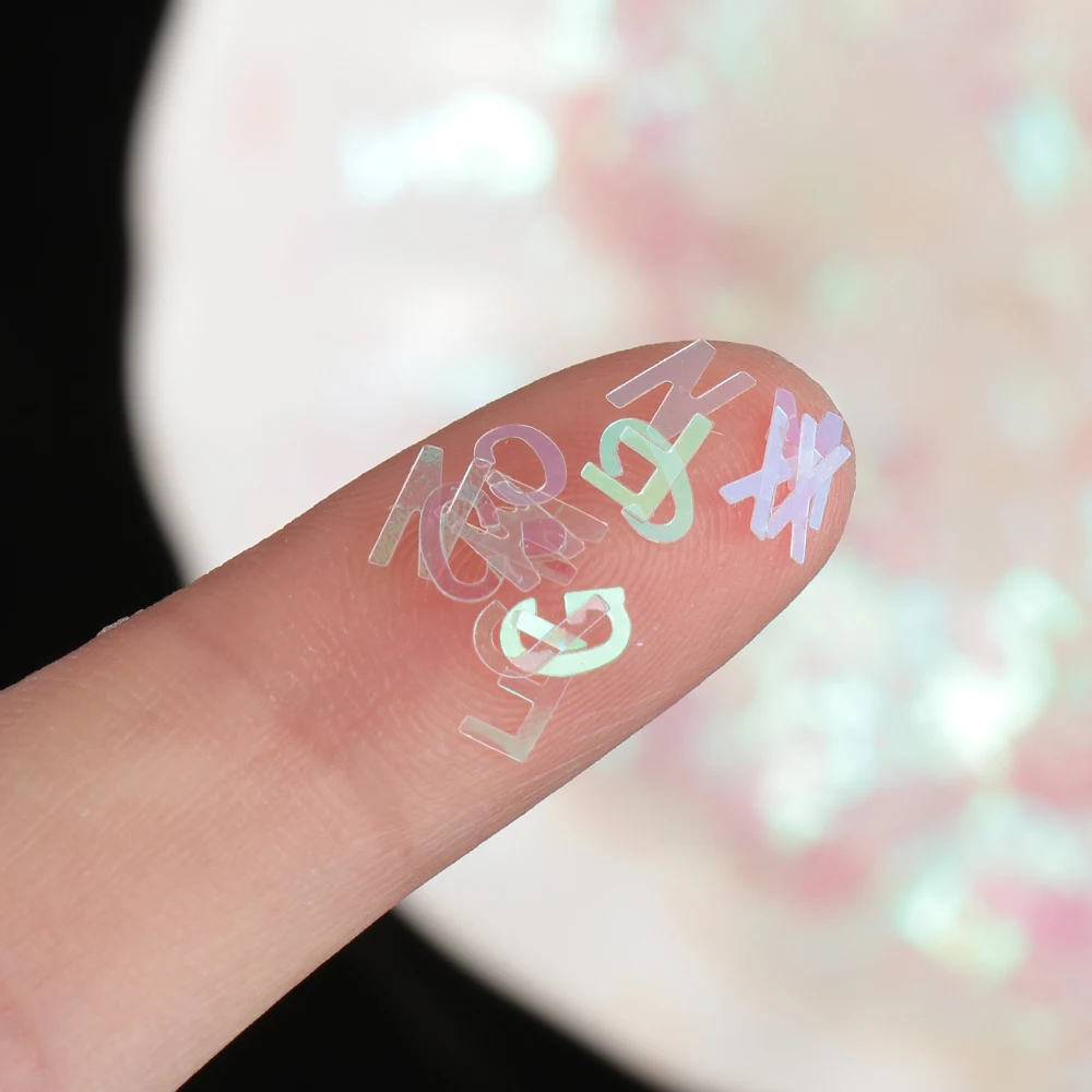 10g/Pack Apparel Sewing Sequin Material 5mm Ultrathin Letter Shape Laser Sequins Nail Glitter Art Clothing Decoration DIY Craft | Дом и сад