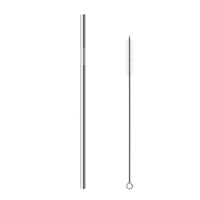 2/4/8 шт. Многоразовые соломинкой Высокое качество 304 Нержавеющая сталь металлическая соломинка с чистящая щетка для кружек 20/30 унций - Цвет: primary color