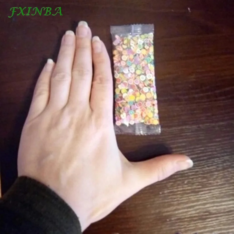 Fxinba 1000 шт./упак. мини фимо фрукты Ломтики для поставки слаймов/ногти Нейл Арта, полимерная глина, Шлама Игрушки Лизун "сделай сам"