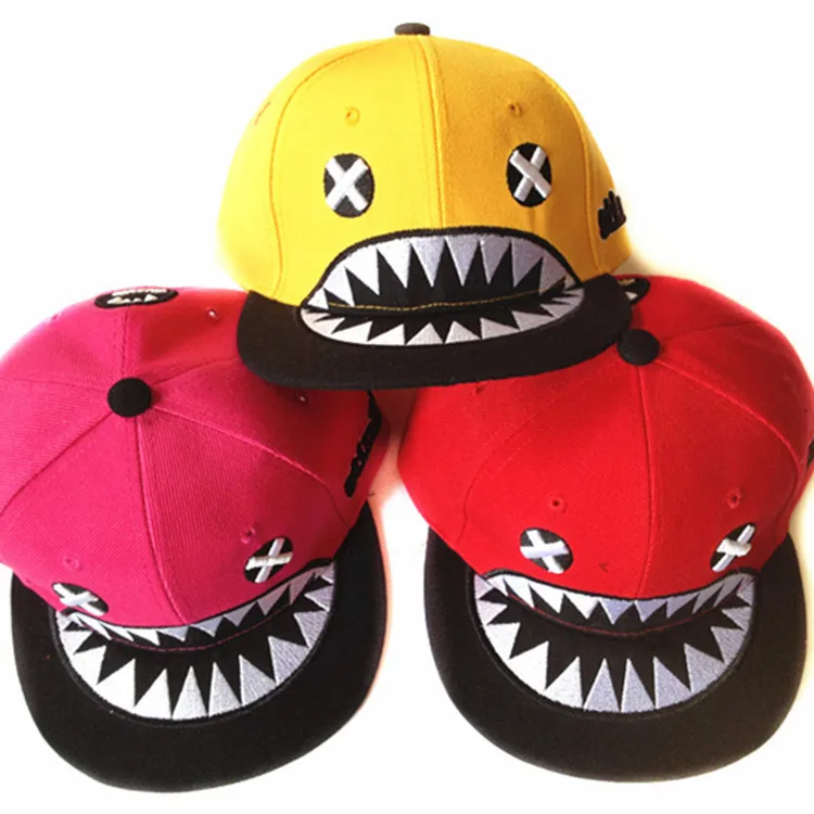 

[DINGDNSHOW] New Children Snapback Caps Baseball Cap Embroidery Kids Shark Cartoon Flat Hip Hop Hat Last Kings for Girl and Boy