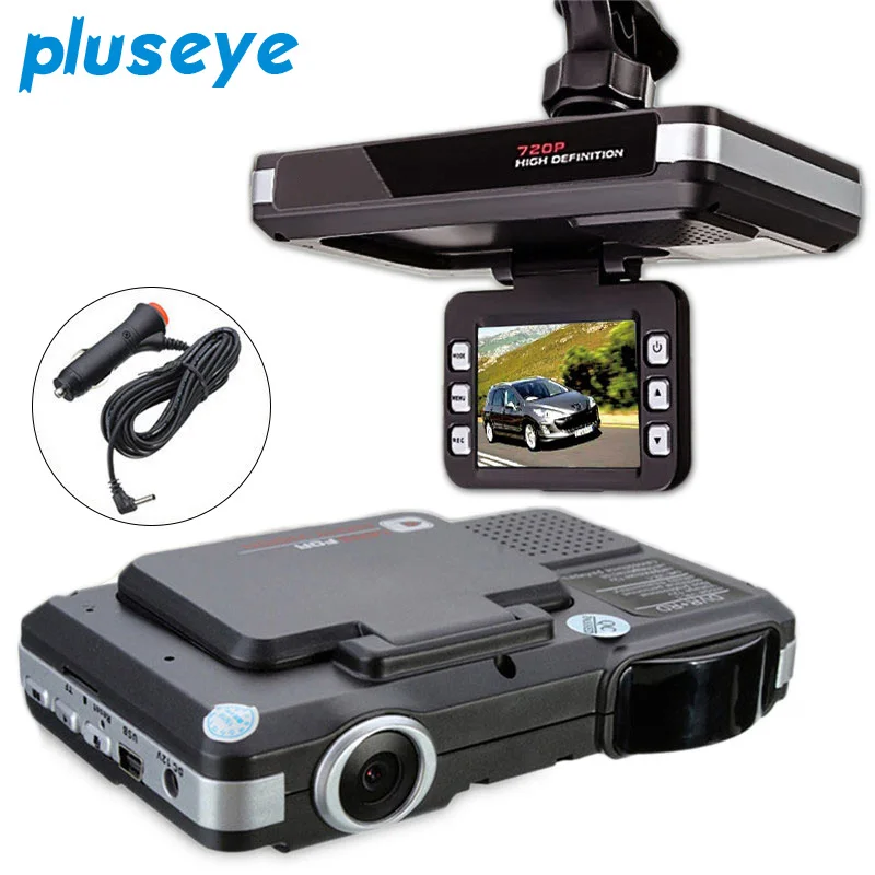 Pluseye 2 в 1 Автомобильный dvr анти антирадары HD 1080 P 120 градусов угол обзора ночное