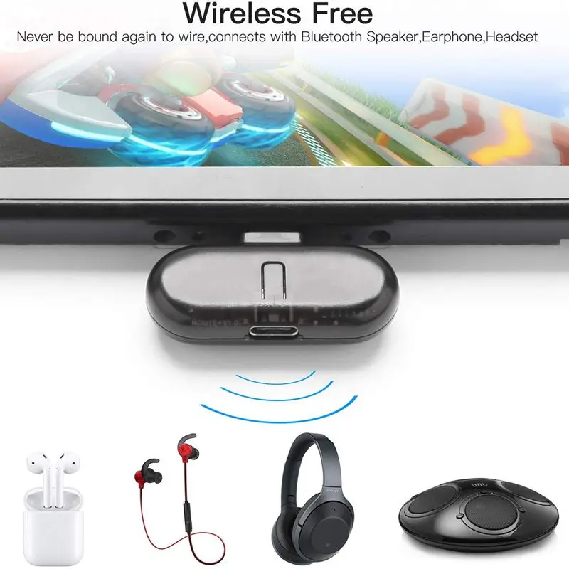 Беспроводной bluetooth адаптер для nintendo Switch приемник беспроводной гарнитуры и аудио