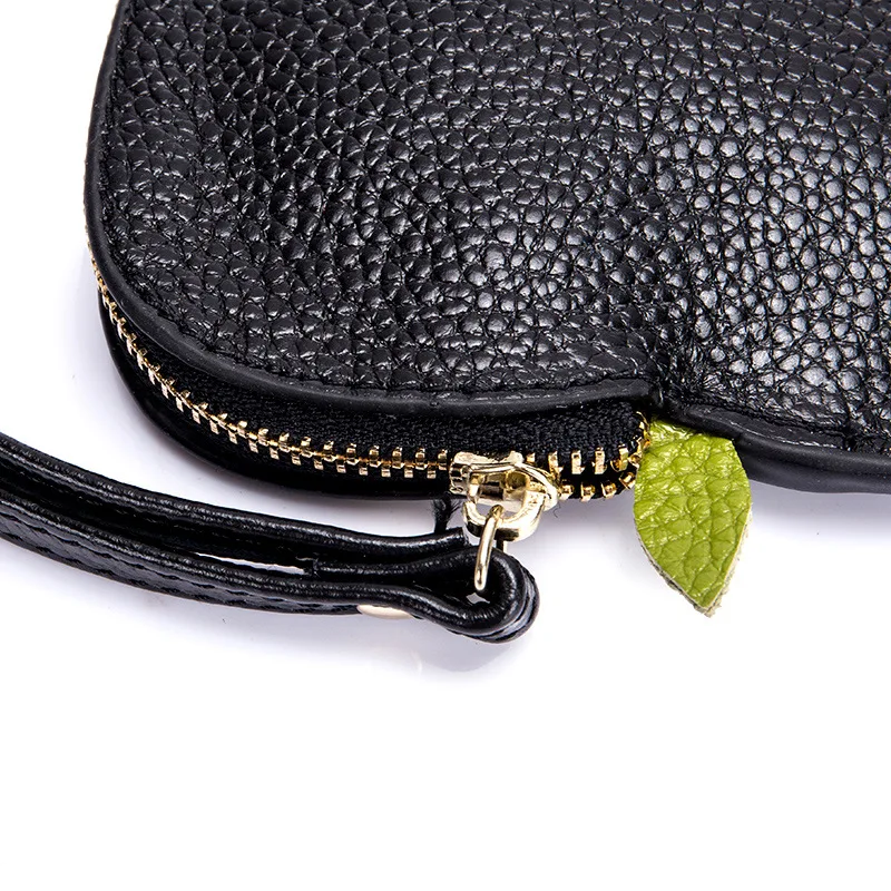 100% натуральная кожа женские Apple молния кошелек женский Брелоки для автомобиля