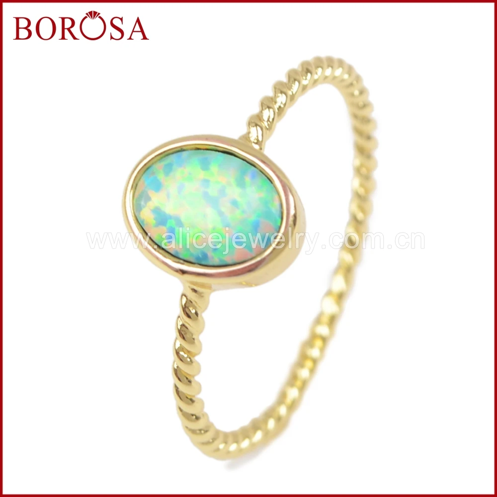 BOROSA 10 шт новые золотые ободки овальной формы японские драгоценные камни опалы