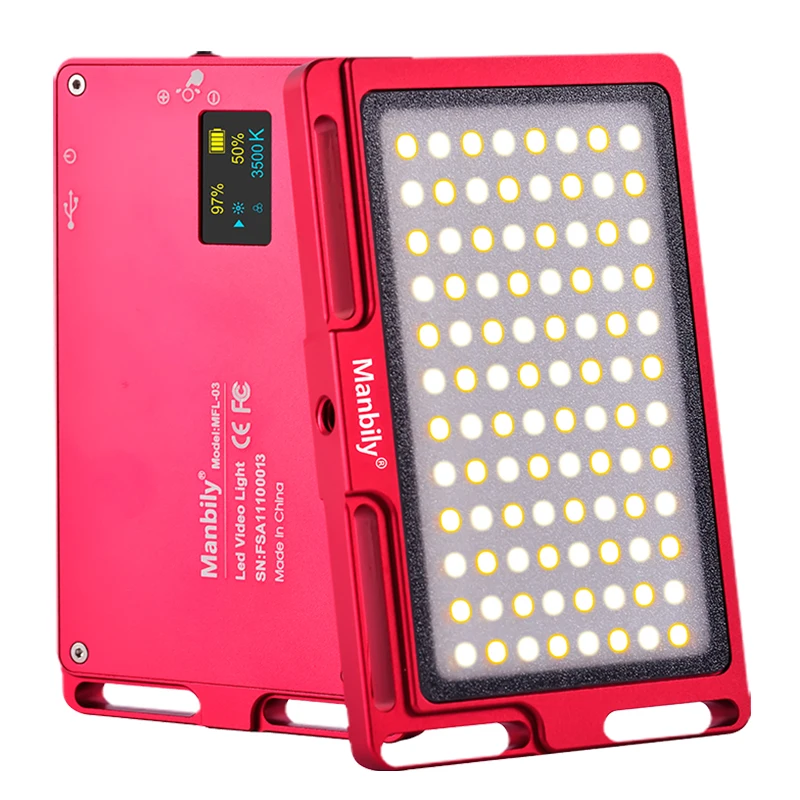 Manbily MFL 03 3500 5700K мини светодиодная видеокамера с регулируемой яркостью 96 LED