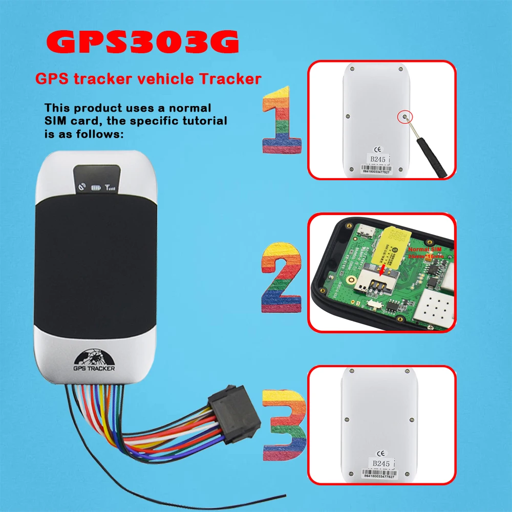 Автомобильный gps трекер 12 24 В gps303g с пультом дистанционного управления поддержка
