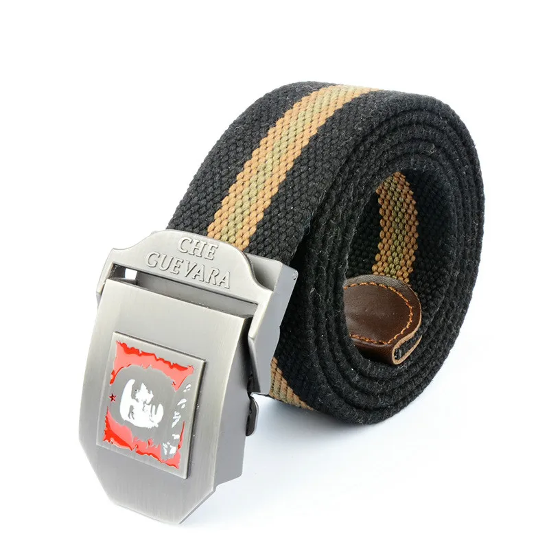 Men's Canvas Tactical Belt For Men Women Che Guevara Buckle Revolution Military Army Belts Male Top Quality Strap | Аксессуары для