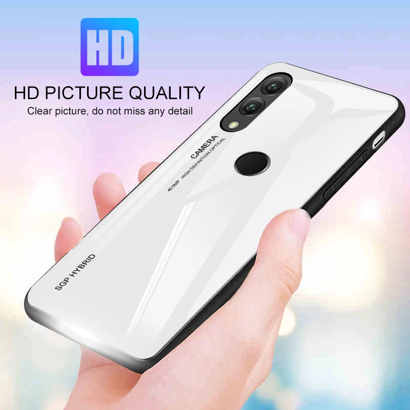 Роскошный градиентный чехол из закаленного стекла для huawei p20 lite p10 pro plus mate 10 20 lite honor 8 9 p 20 Модный мягкий чехол-накладка на заднюю панель