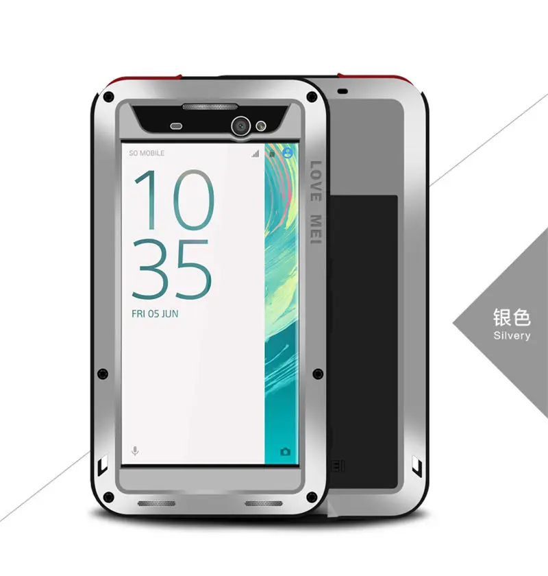 Алюминиевый металлический чехол для SONY XA Ultra, 6,0 дюймов, ударопрочный, полный корпус, защитный чехол, рамка для SONY Xperia XA Ultra, чехол, броня - Цвет: Silver