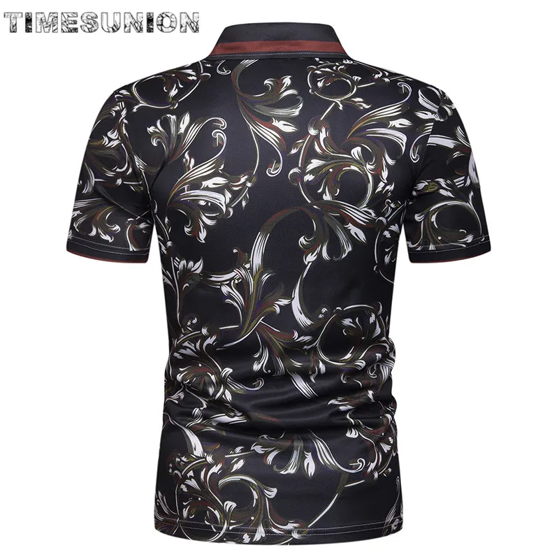 Мужская рубашка поло с принтом коротким рукавом в деловом стиле 2020|Поло| |