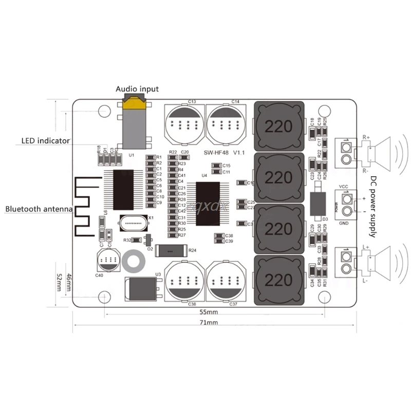 TPA3118 2x30 Вт 8-26 в DC стерео Bluetooth цифровой усилитель плата оптовая продажа и Прямая