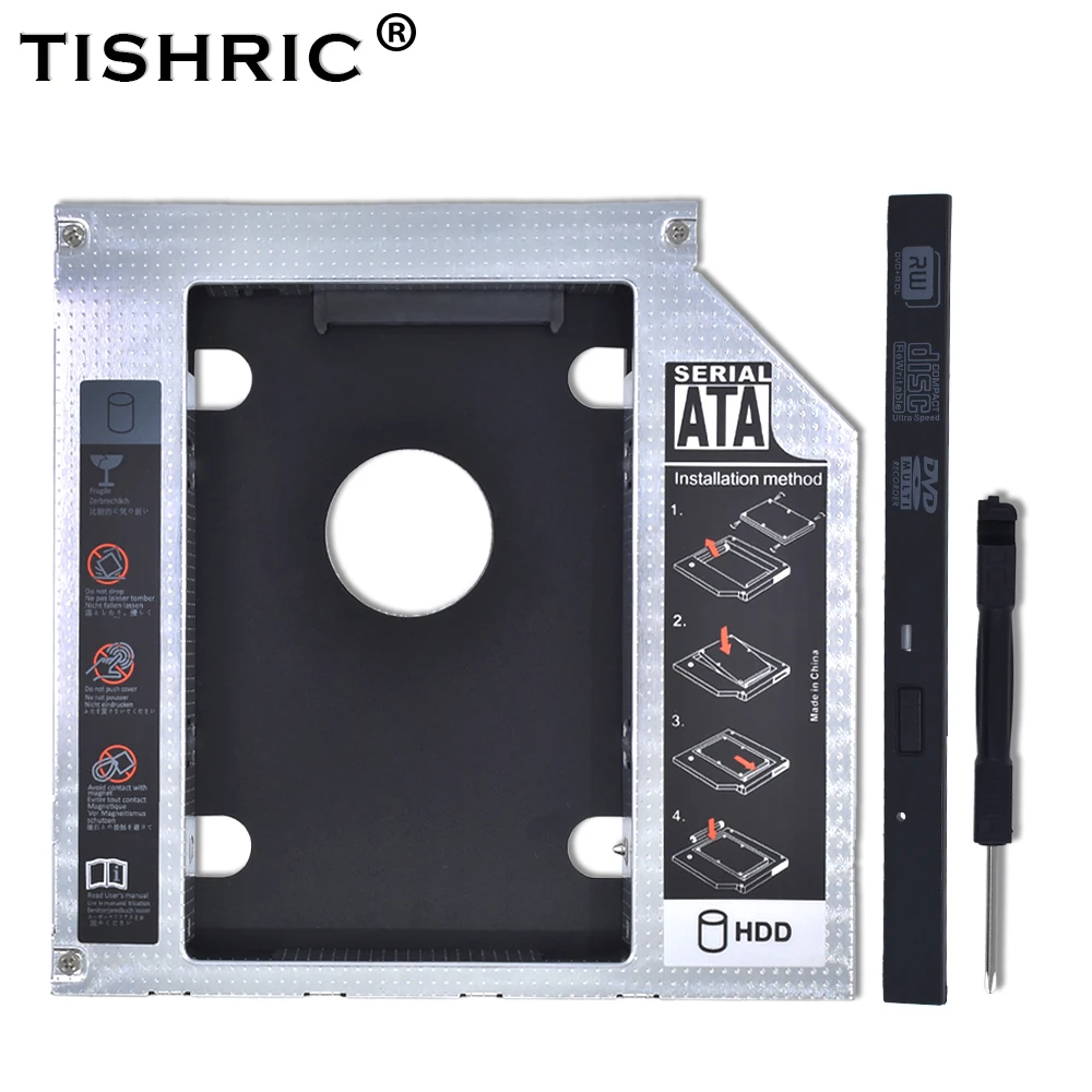 TISHRIC 2nd HDD Caddy 9 5 мм SATA 3 0 2 &quotSSD OptiBay чехол для драйвера жесткого диска Универсальный