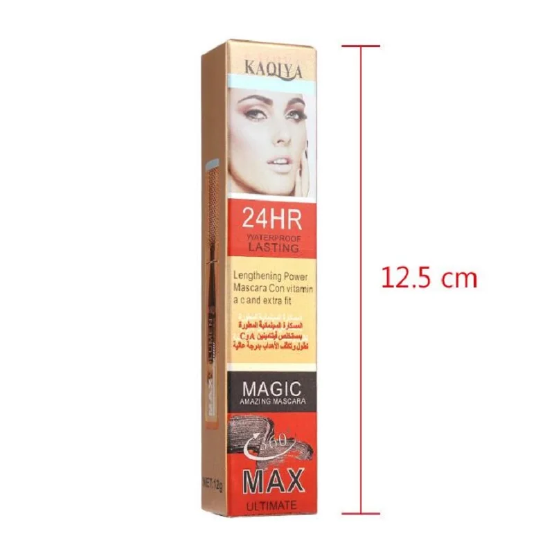 KAQIYA 3D Mascara Cool black Waterproof lasting Lengthening Thick Eye lash makeup mascara High quality