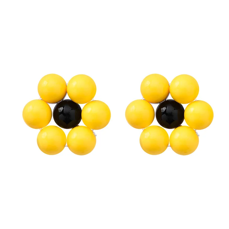 Новое поступление корейские акриловые серьги-гвоздики бусы ручной работы для