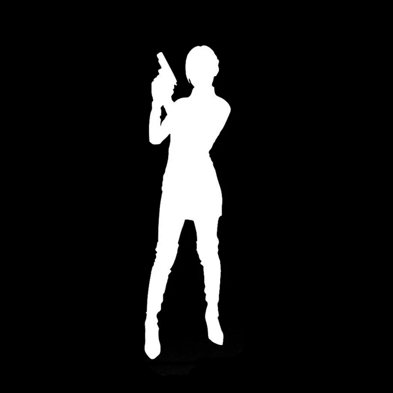 YJZT 4.4*15.9CM Interesting Sexy Girl Woman Gun Graphic Car Sticker Black Window Accessories Vinyl C12-0358 | Автомобили и