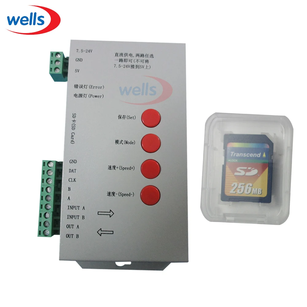 Оригинальный полноцветный контроллер T1000S для WS2811 WS2801 WS2812B LPD8806 6803 1903 цифровая