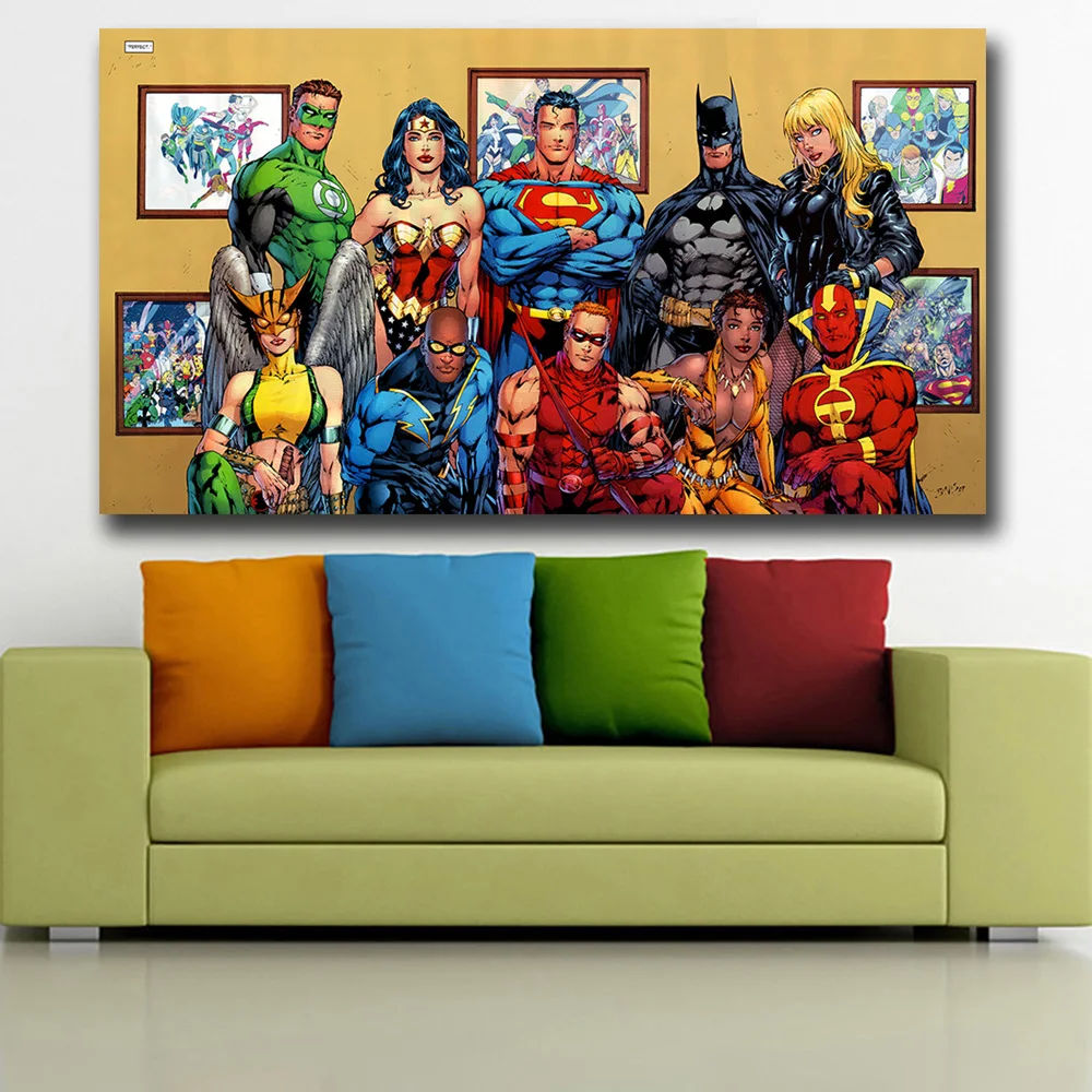 Wxkoil аниме настенное искусство на холсте Dc Comics Heroes плакат печать Горячая Аниме