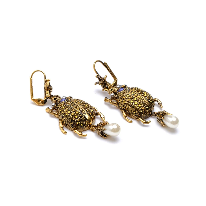 gold colour Бутик amorita новые модные серебряные серьги с подвеской в виде жука-морской звезды - Окраска металла: gold colour