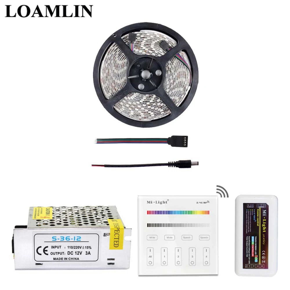 Гибкая светодиодная ленсветильник SMD2835/3528 RGB с Mi Light B3 сенсорная панель