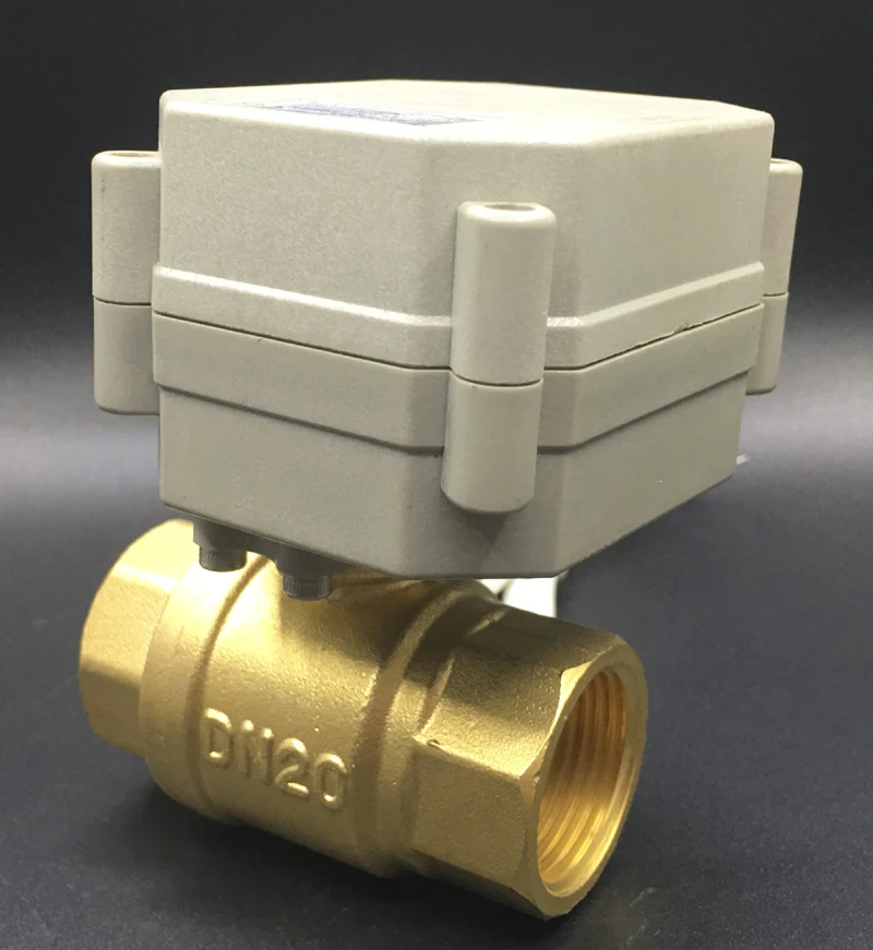 DC 24 V 12 V 5 V BSP/ДНЯО латунь 3/4 ''Электрический привод клапан 2/3/ 5/7 провода моторизованный шаровой клапан с ручным управлением и индикатором