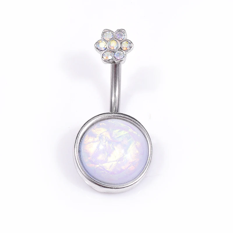 1 шт. Роскошные опаловые кольца для пупка пирсинг с опалом ювелирные украшения