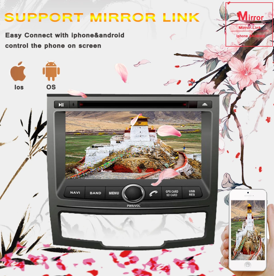 " Android 9,0 Octa ОС автомобильный DVD gps радио для Ssangyong Korando 2010-2013& Actyon 2012- Поддержка Wi-Fi 3/4G DAB+ ТВ Видео Aux