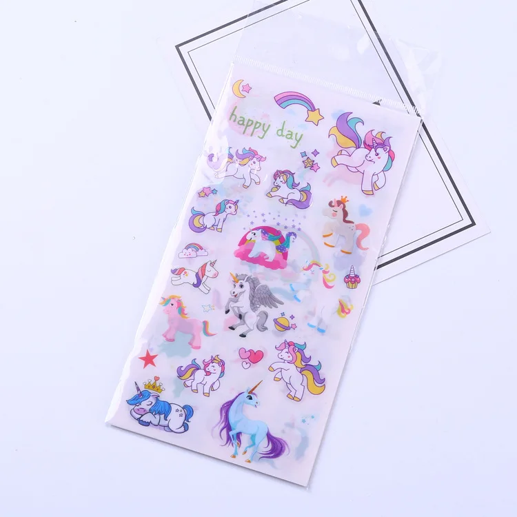6 цветов счастливый Единорог ПВХ наклейки декоративные канцелярские