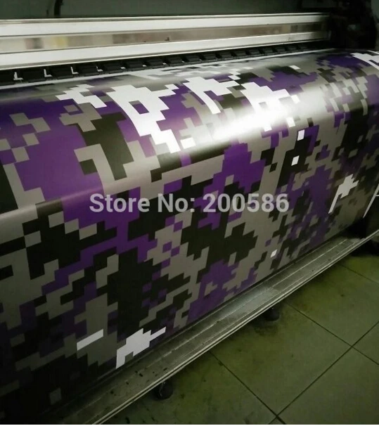 Виниловая пленка для автомобиля фиолетовый цифровой камуфляжный без пузырьков