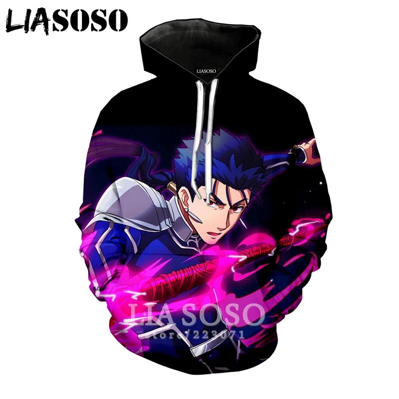 LIASOSO зимняя новая модная Толстовка для мужчин и женщин с 3D принтом аниме Fate Stay Night толстовка унисекс с длинным рукавом Повседневный пуловер A107-26 - Цвет: 12