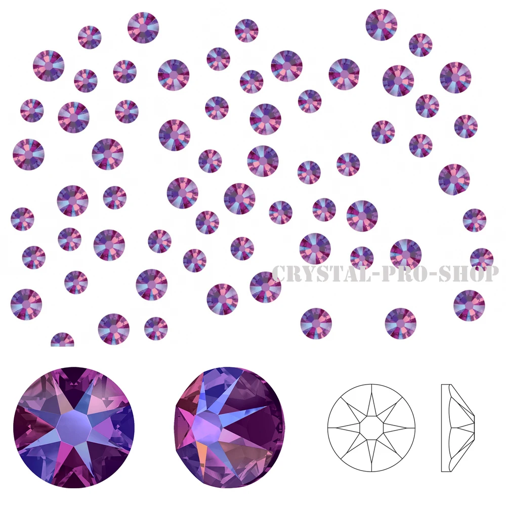 Элементы Swarovski новый эффект фуксия мерцание (502 SHIM ) ( ss5 ss30) (без горячей фиксации)