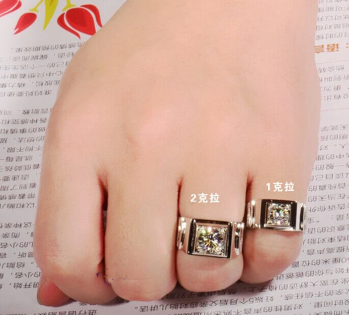 

Solid 18K 750 White Gold Men Ring 1Ct Diamond Wedding Ring for Men Quality Guarantee G18K Best Gift for Anniversary