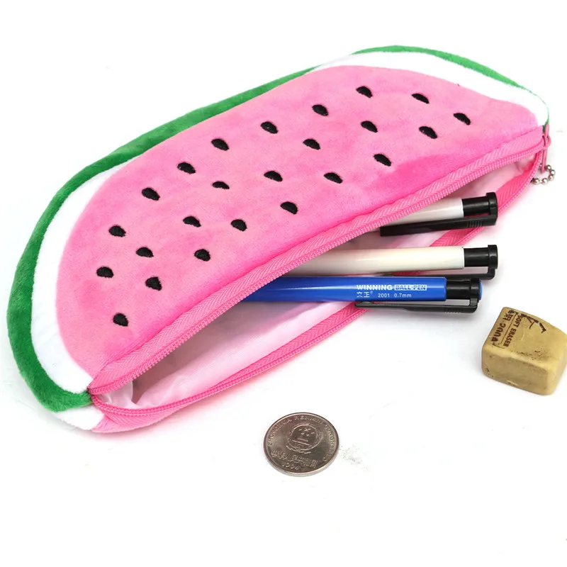 2017 Newest Big Volume Watermelon Fruit Kids Pen Bag Pencil Case Cosmetics Purse Wallet Holder Pouch School &amp Office Supplies |