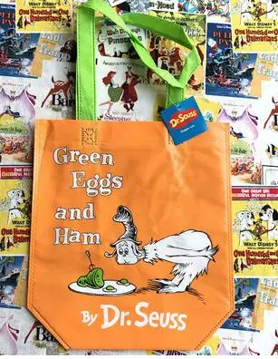 DR. Seuss кошка в шляпе шоппер сумки-тоут печать нетканый Рециркулирующий мешок
