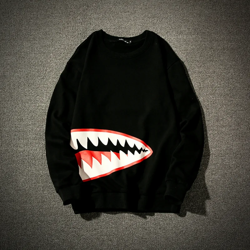 Vogue Sharkmouth/повседневные толстовки для подростков в стиле хип-хоп с длинными