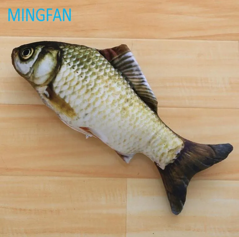 Игрушка для кошек MINGFAN, рыба, плюшевая игрушка для домашних животных, игрушки для собак, игрушки для кошек, забавная Подушка для сна, мята, кошачья мята, укус, игрушки Tsui, 1 шт., H999