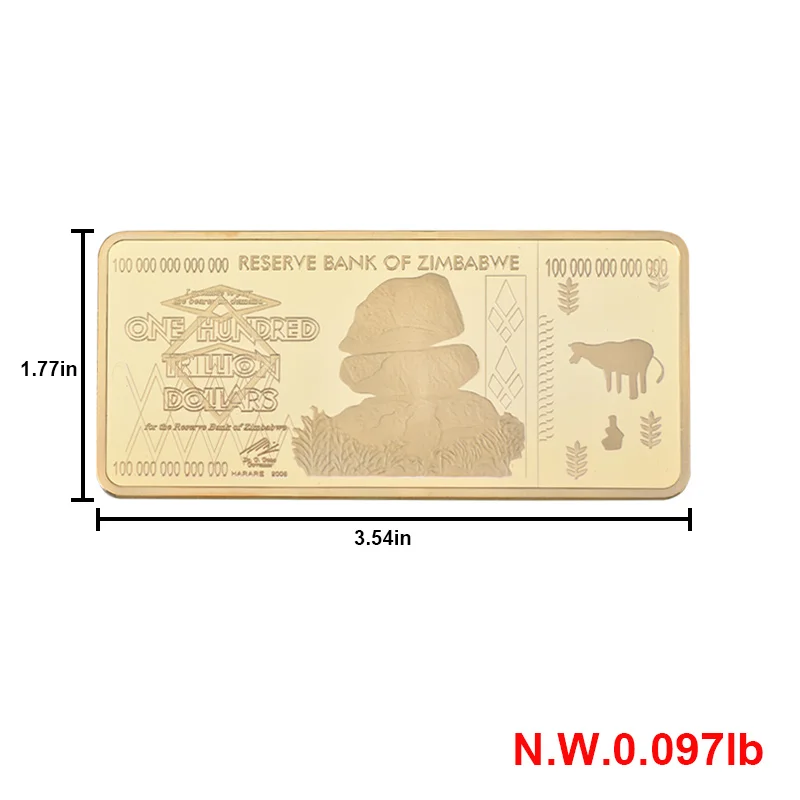 Original Gold Plated Coins Collectibles Zimbabwe One Hundred Trillion Dollars Buffalo Bullion Coin for Christmas Gift New Year | Дом и сад