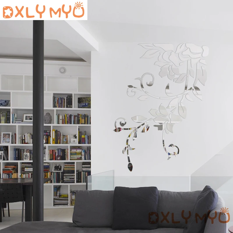 DIY spring nature fresh vivid plant wall sticker decorative mirror stickers for entrance decor living room decoration | Дом и сад