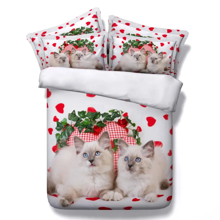 4 шт. комплект постельного белья с 3d изображением кота|king size|bedding setdesigner bedding sets |