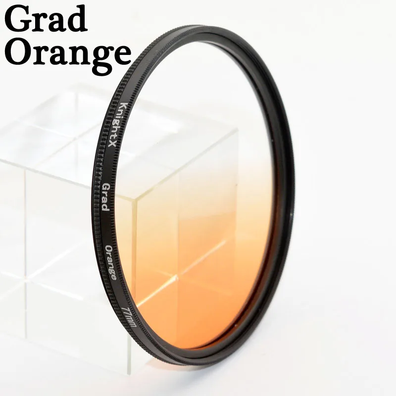 Grad Orange KnightX крышка объектива бленда для Canon nikon очиститель-воздуходув воздушный объектив комплект камеры тканевая салфетка для чистки очков canon резиновая пылечистка 52 - Цвет: Grad Orange